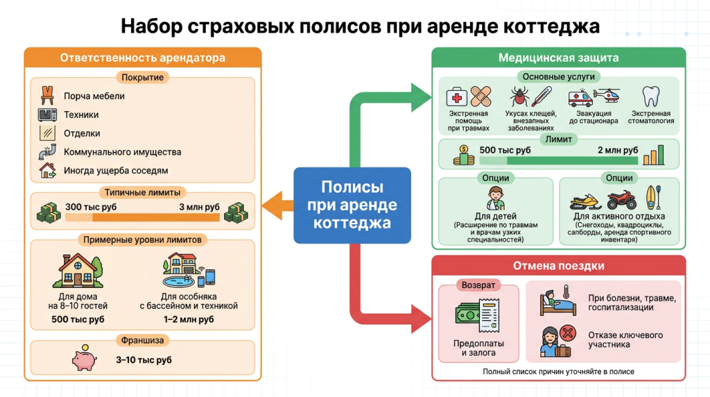 Набор страховых полисов при аренде